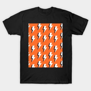 Orange, Black and White Lightning T-Shirt